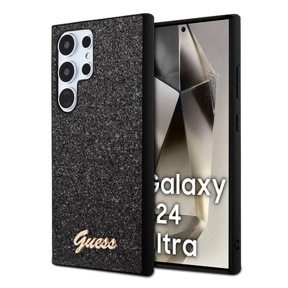 Futrola za Samsung Galaxy S24 Ultra S928, Guess, Glitter Script, Crna