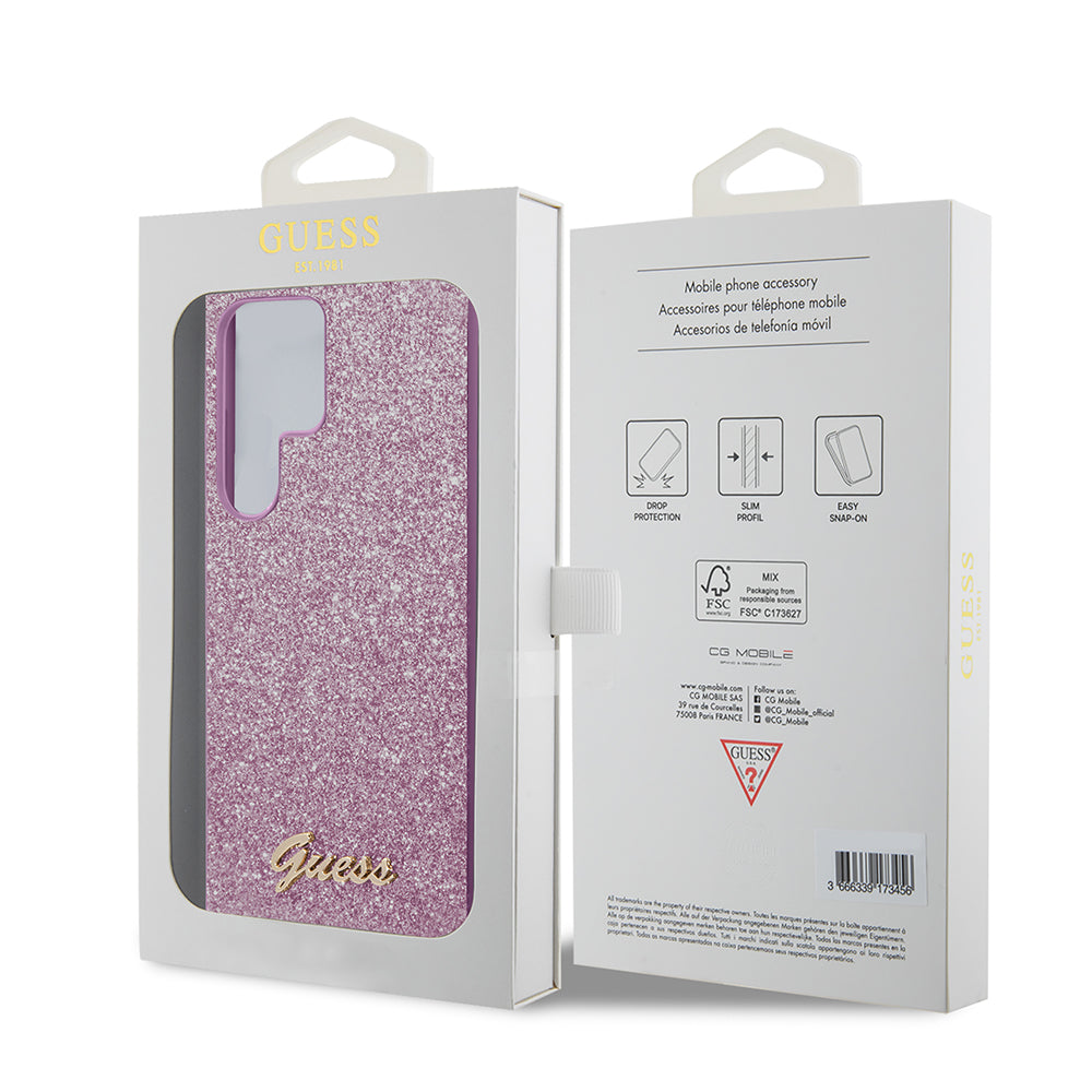 Futrola za Samsung Galaxy S24 Ultra S928, Guess, Glitter Script, Roza
