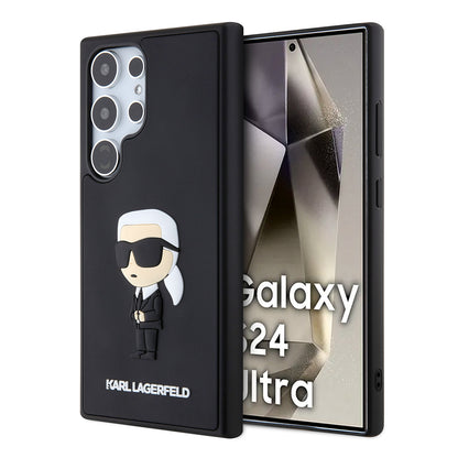 Futrola za Samsung Galaxy S24 Ultra S928, Karl Lagerfeld, 3D Rubber Ikonik Karl, Crna