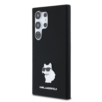 Futrola za Samsung Galaxy S24 Ultra S928, Karl Lagerfeld, Silicone Choupette Metal, Crna