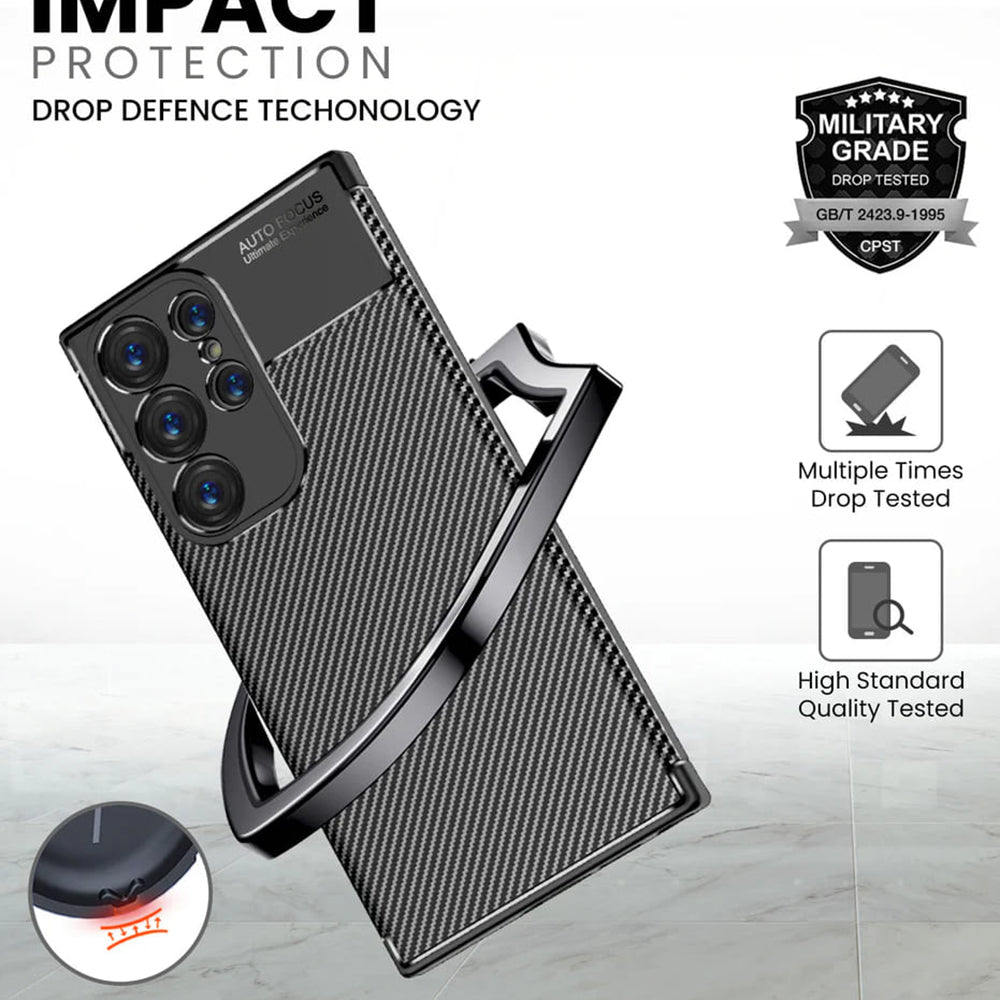 Maska za Samsung Galaxy S24 Ultra S928, Techsuit, CarbonFiber, Crna