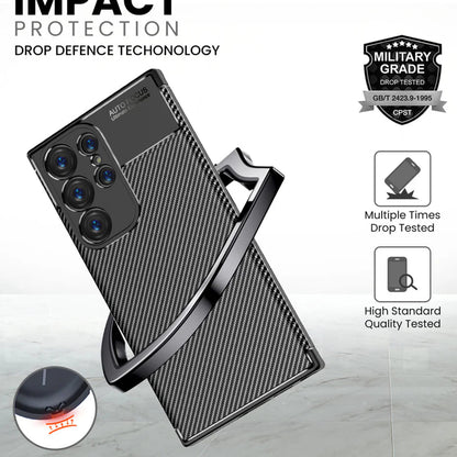 Maska za Samsung Galaxy S24 Ultra S928, Techsuit, CarbonFiber, Crna