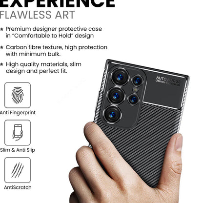 Maska za Samsung Galaxy S24 Ultra S928, Techsuit, CarbonFiber, Crna