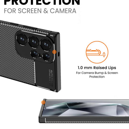 Maska za Samsung Galaxy S24 Ultra S928, Techsuit, CarbonFiber, Crna