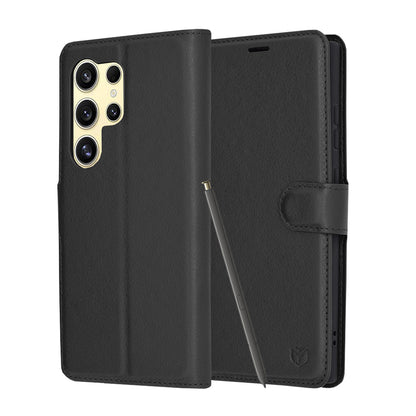Futrola za Samsung Galaxy S24 Ultra S928, Techsuit, Kožna Folio, Crna