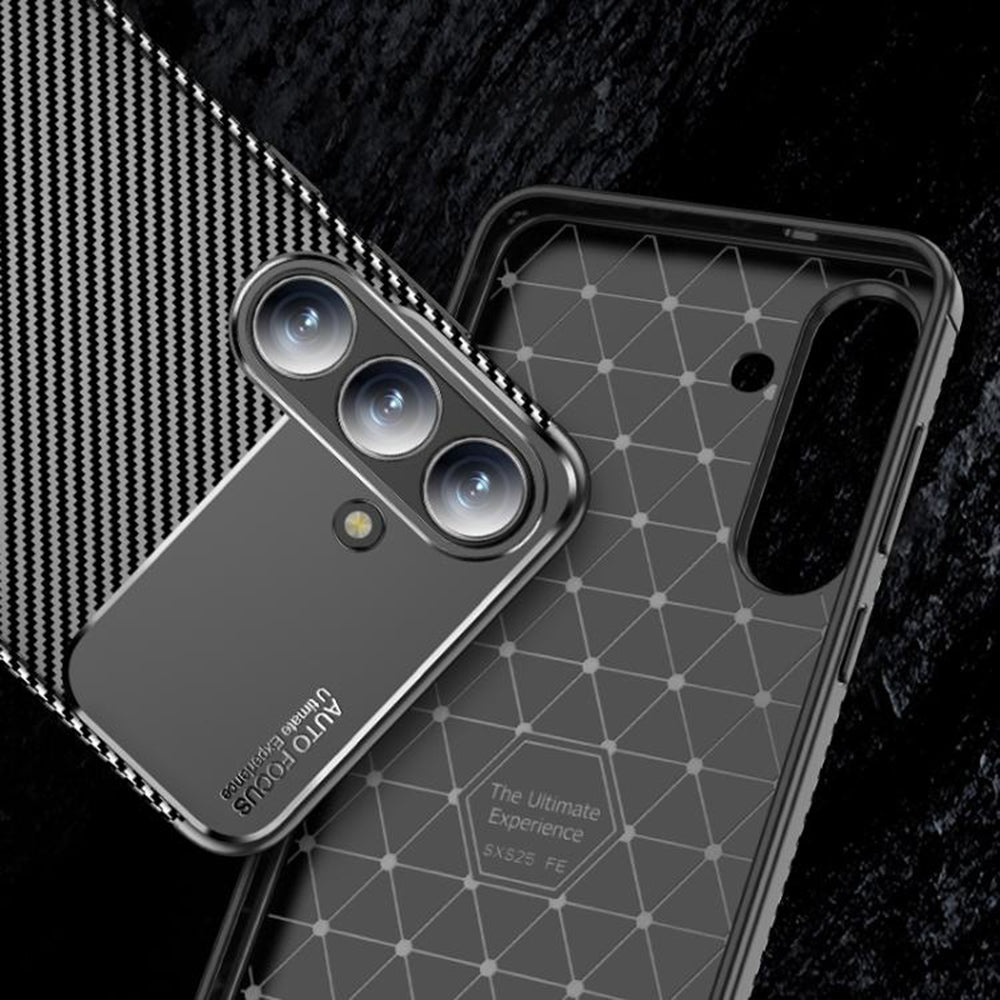 Maska za Samsung Galaxy S25 FE, Techsuit, CarbonFiber, Crna