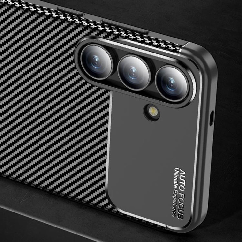 Maska za Samsung Galaxy S25 FE, Techsuit, CarbonFiber, Crna