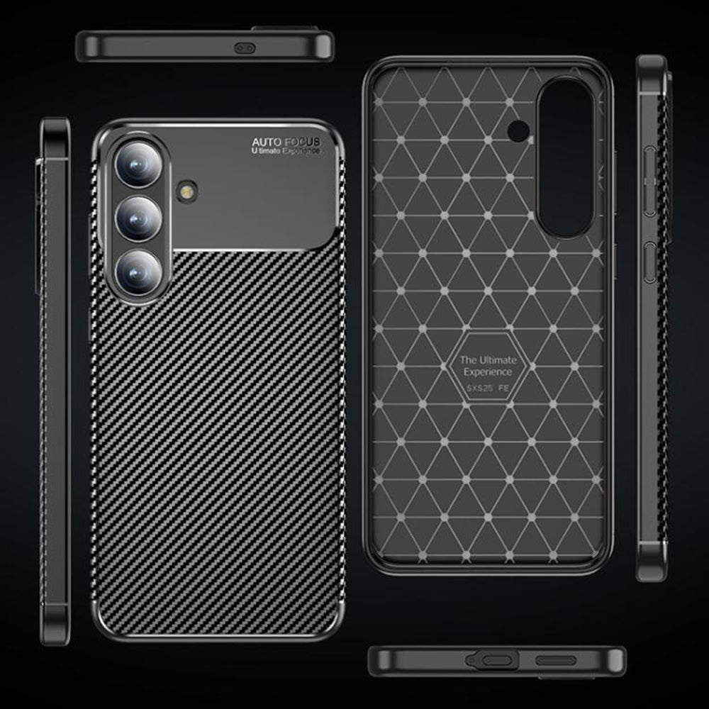 Maska za Samsung Galaxy S25 FE, Techsuit, CarbonFiber, Crna