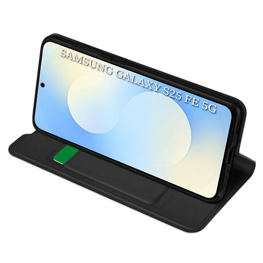 Maska za Samsung Galaxy S25 FE, Techsuit, Magskin Book, Crna