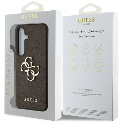 Futrola za Samsung Galaxy S25+ S936, Guess, 4G Grained Big and Classic Logo, smeđa