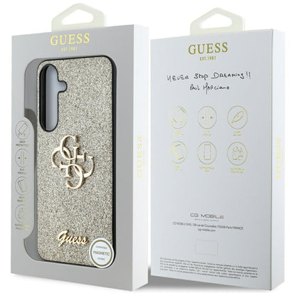Futrola za Samsung Galaxy S25+ S936, Guess, Glitter Big 4G Script, Zlatna