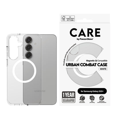 Futrola za Samsung Galaxy S25+ S936, PanzerGlass, Care Urban Combat, Bijela Prozirna