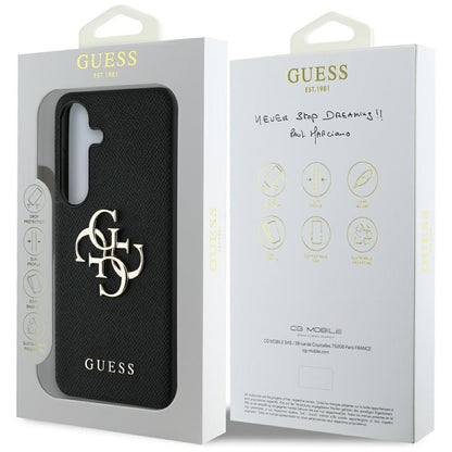 Futrola za Samsung Galaxy S25 S931, Guess, 4G Grained Big and Classic Logo, Crna