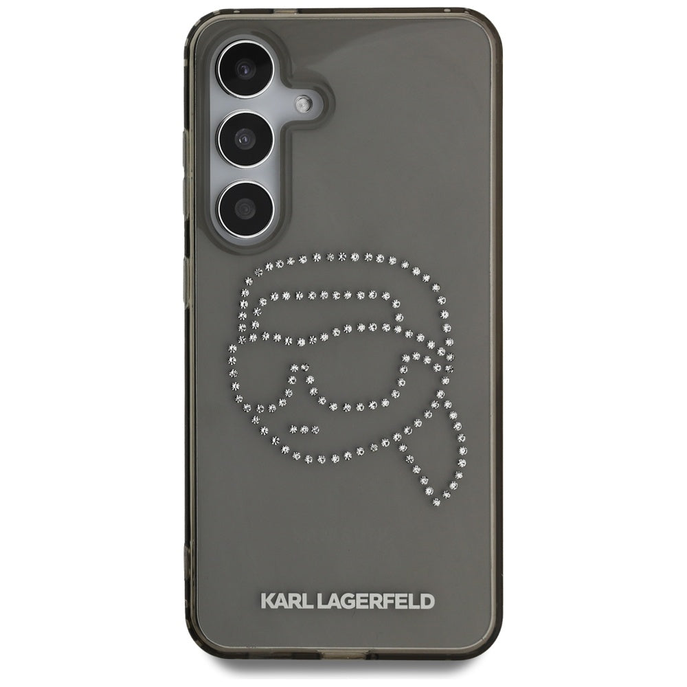 Futrola za Samsung Galaxy S25 S931, Karl Lagerfeld, IML Rhinestones Karl's Head, Crna
