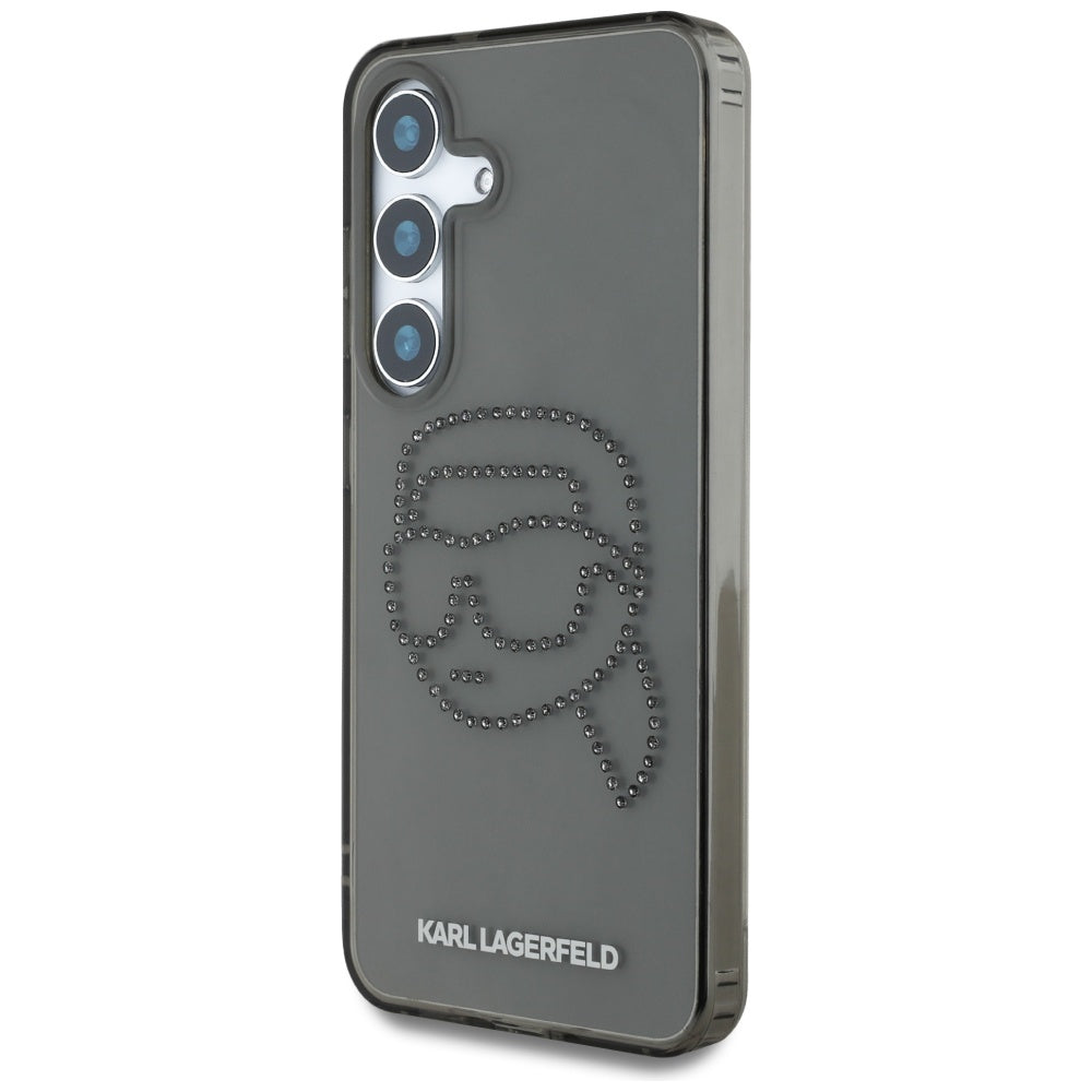 Futrola za Samsung Galaxy S25 S931, Karl Lagerfeld, IML Rhinestones Karl's Head, Crna