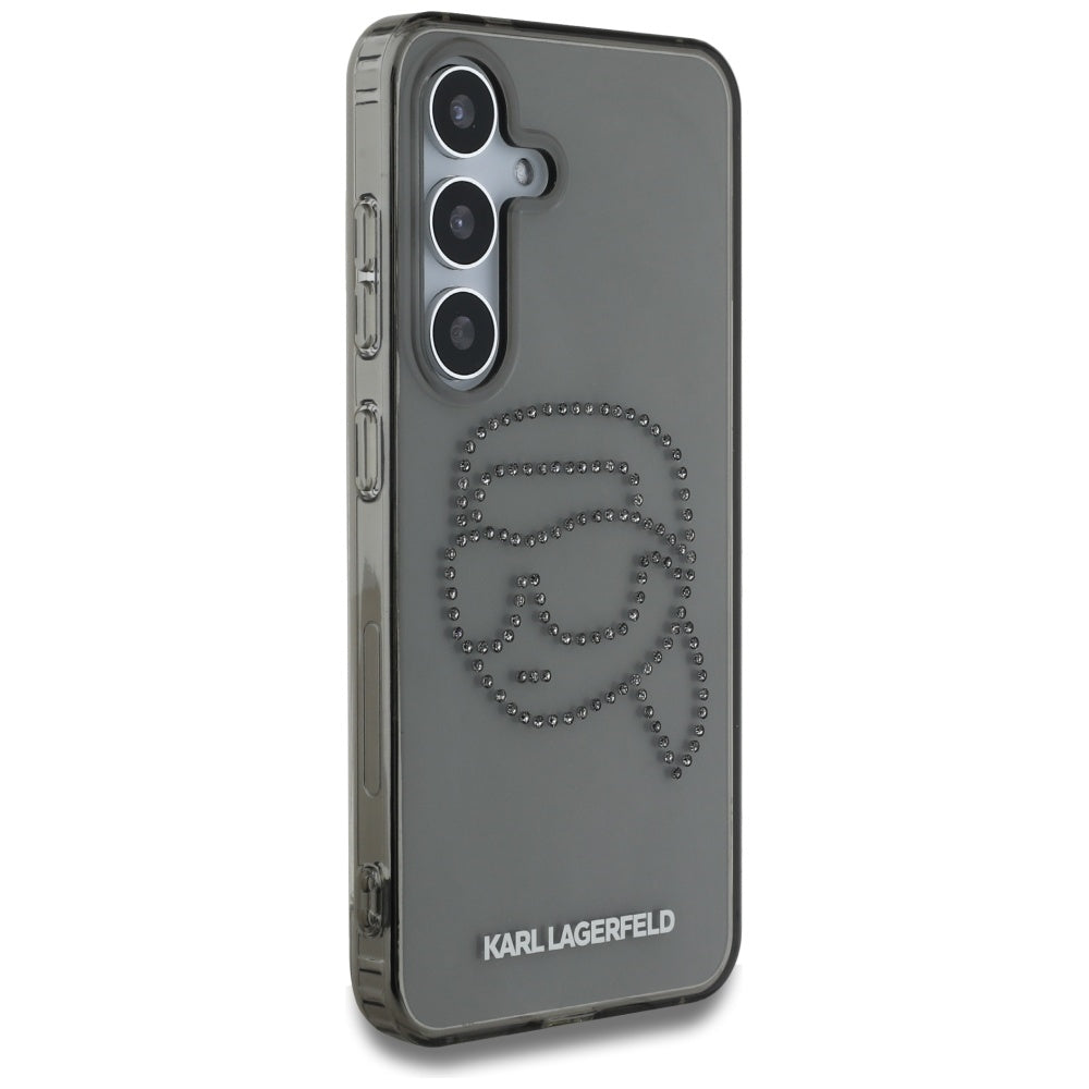 Futrola za Samsung Galaxy S25 S931, Karl Lagerfeld, IML Rhinestones Karl's Head, Crna