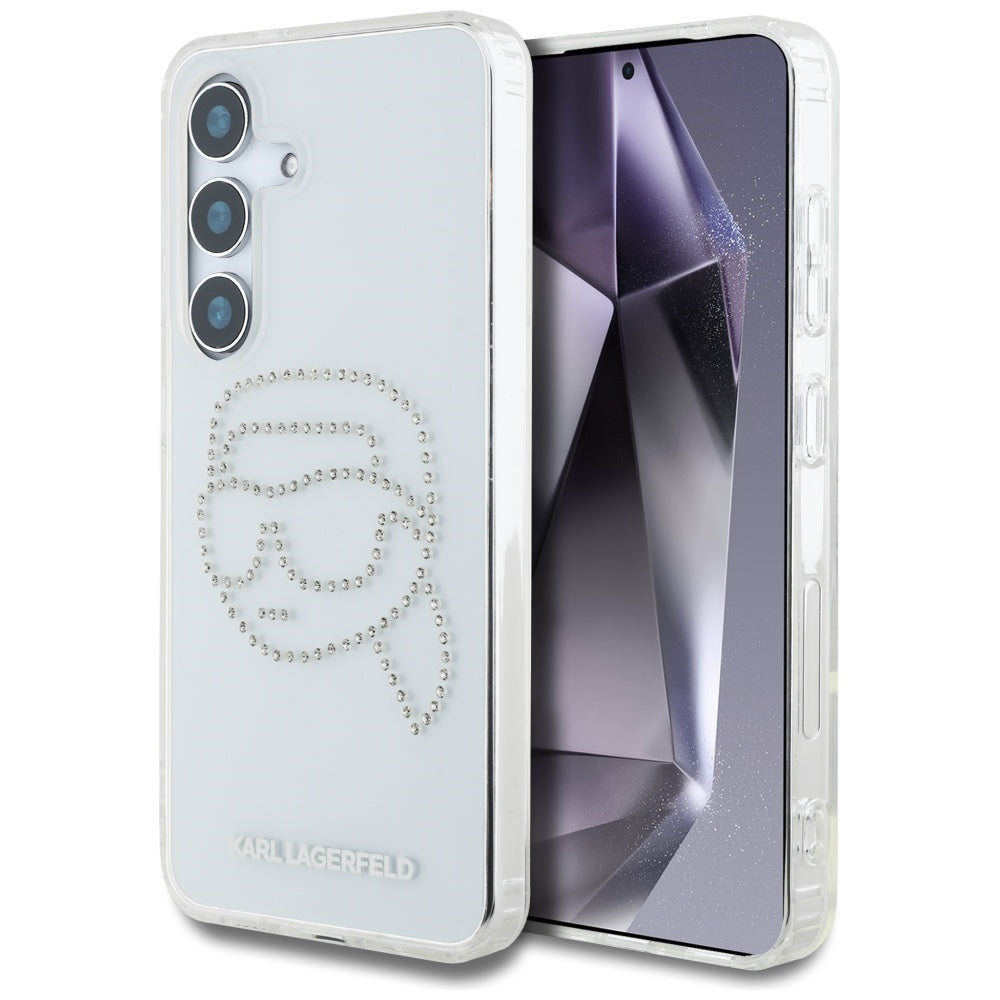 Futrola za Samsung Galaxy S25 S931, Karl Lagerfeld, IML Rhinestones Karl's Head, Prozirna