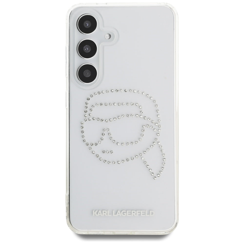 Futrola za Samsung Galaxy S25 S931, Karl Lagerfeld, IML Rhinestones Karl's Head, Prozirna
