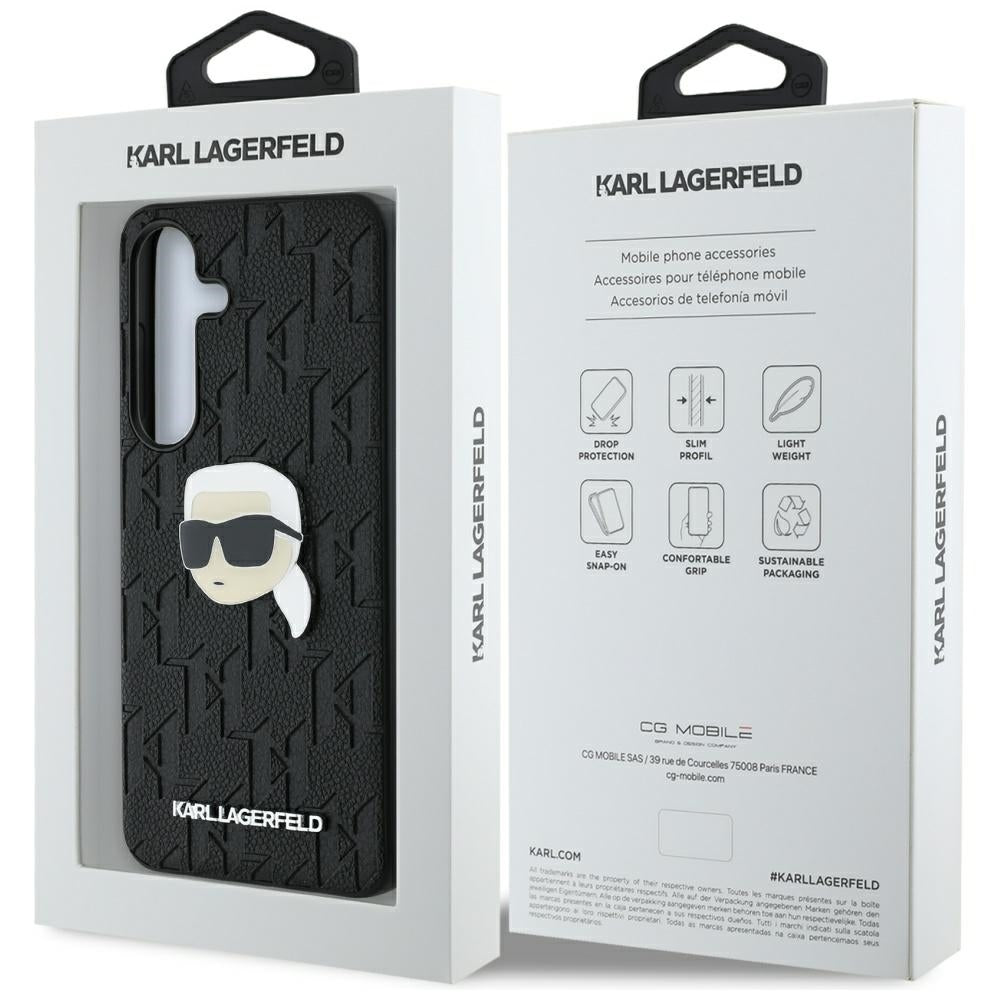 Futrola za Samsung Galaxy S25 S931, Karl Lagerfeld, Monogram Karl's Head, Crna