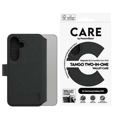 Futrola za Samsung Galaxy S25 S931, PanzerGlass, Care Feature Tango Two-in-One, Crna