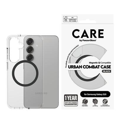 Futrola za Samsung Galaxy S25 S931, PanzerGlass, Care Urban Combat, Crna Prozirnost