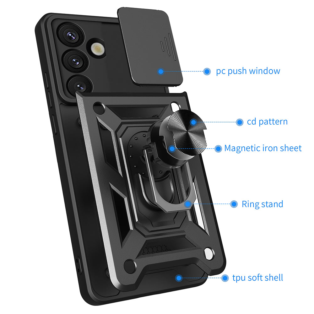 Maska za Samsung Galaxy S25 S931, Techsuit, CamShield, Crna