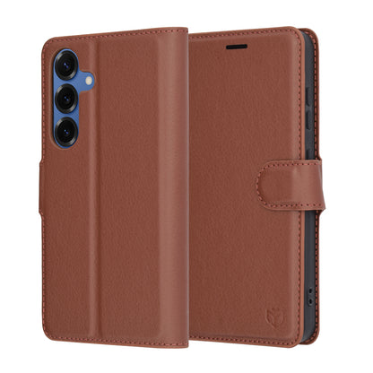 Futrola za Samsung Galaxy S25 S931, Techsuit, Kožna Folio, Smeđa