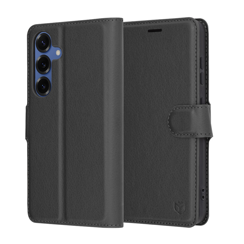 Futrola za Samsung Galaxy S25 S931, Techsuit, Kožna Folio, Crna
