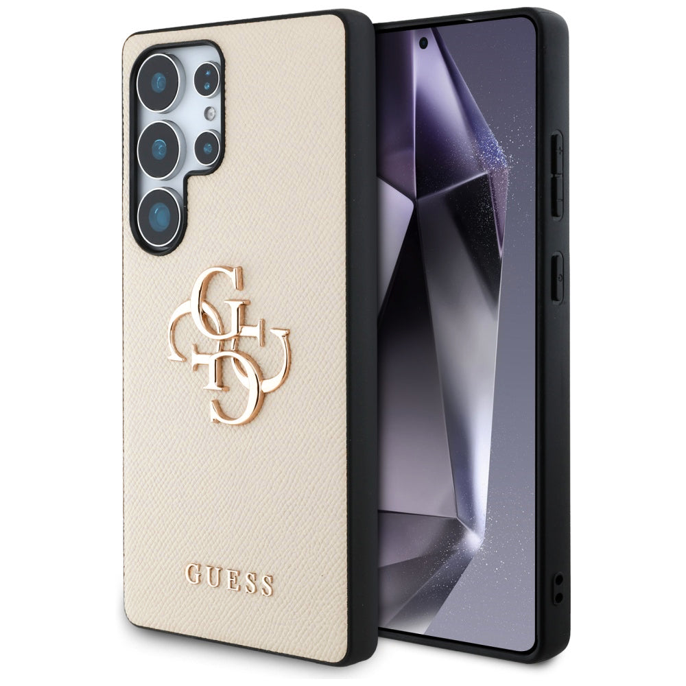 Futrola za Samsung Galaxy S25 Ultra S938, Guess, 4G Grained Big and Classic Logo, Bež