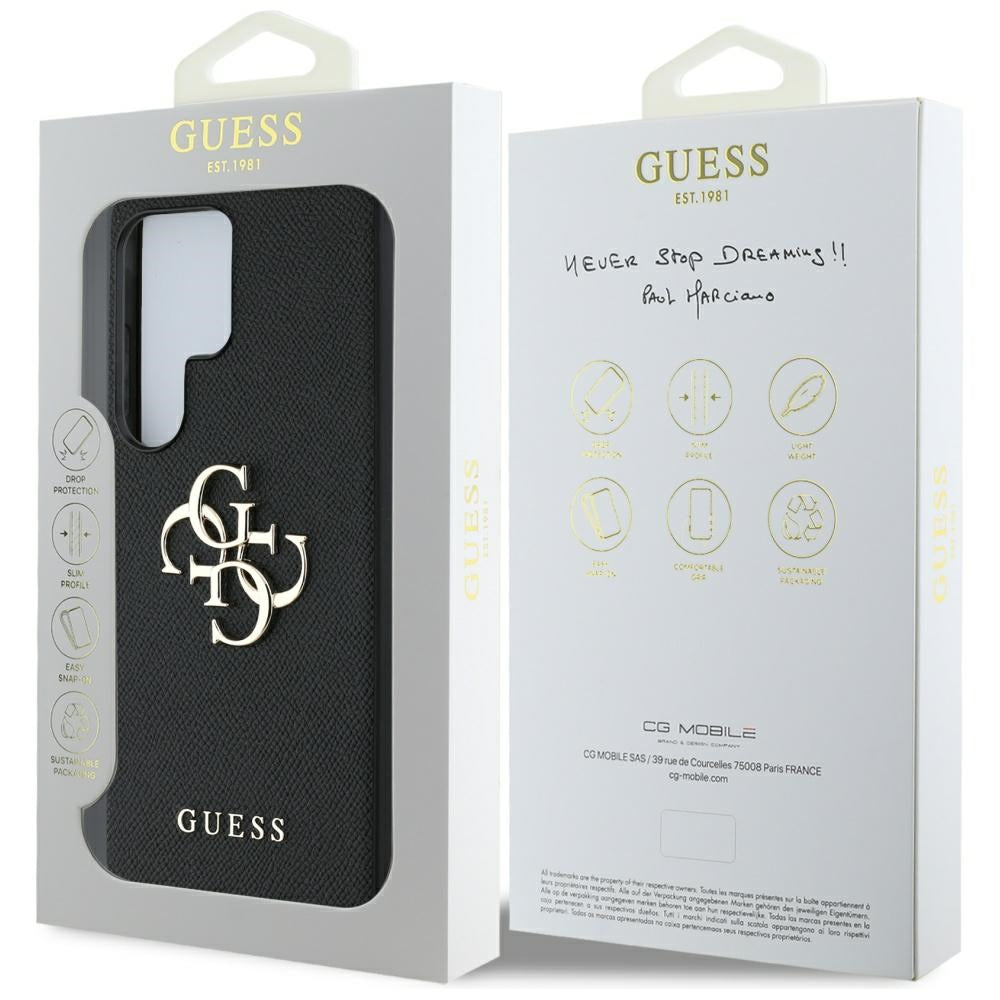 Futrola za Samsung Galaxy S25 Ultra S938, Guess, 4G Grained Big and Classic Logo, Crna