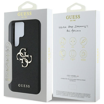 Futrola za Samsung Galaxy S25 Ultra S938, Guess, 4G Grained Big and Classic Logo, Crna