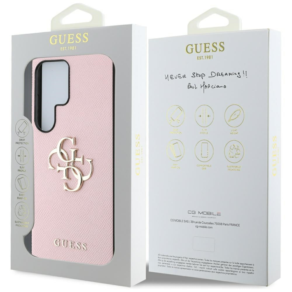 Futrola za Samsung Galaxy S25 Ultra S938, Guess, 4G Grained Big and Classic Logo, Roza