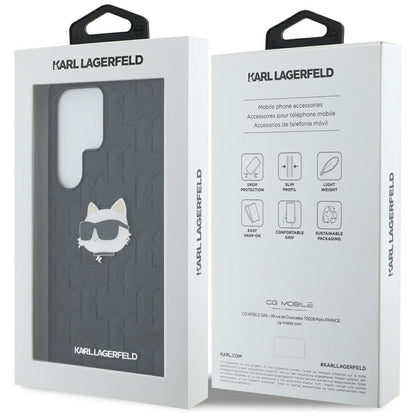 Futrola za Samsung Galaxy S25 Ultra S938, Karl Lagerfeld, Monogram Choupette's Head, Crna