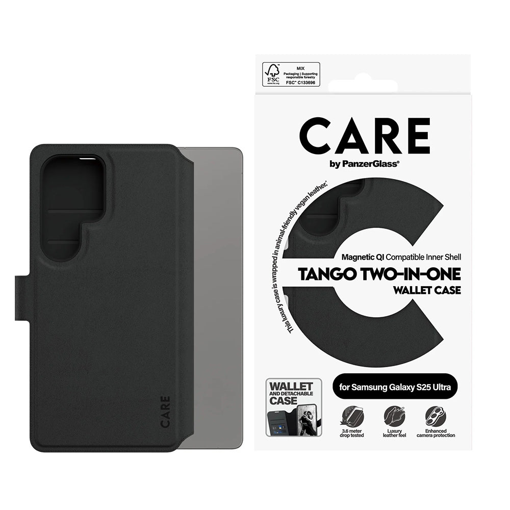 Futrola za Samsung Galaxy S25 Ultra S938, PanzerGlass, Care Feature Tango Two-in-One, Crna