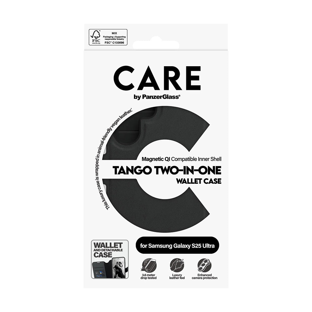 Futrola za Samsung Galaxy S25 Ultra S938, PanzerGlass, Care Feature Tango Two-in-One, Crna