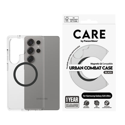 Futrola za Samsung Galaxy S25 Ultra S938, PanzerGlass, Care Urban Combat, Crna Prozirna
