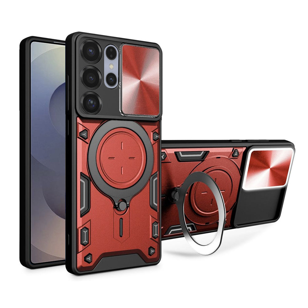 Maska za Samsung Galaxy S25 Ultra S938, Techsuit, CamGuard Pro, Crvena