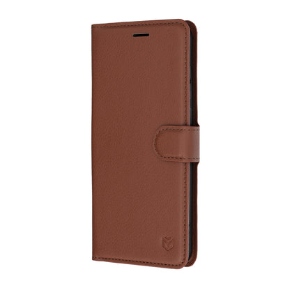 Futrola za Samsung Galaxy S26 FE / S25 FE, Techsuit, Kožna Folio, Smeđa