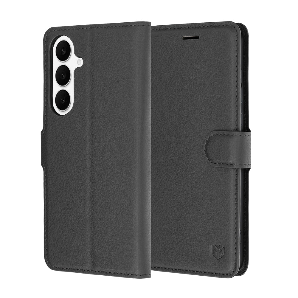 Futrola za Samsung Galaxy S26 FE / S25 FE, Techsuit, Kožna Folio, Crna