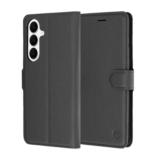 Futrola za Samsung Galaxy S26 FE / S25 FE, Techsuit, Kožna Folio, Crna