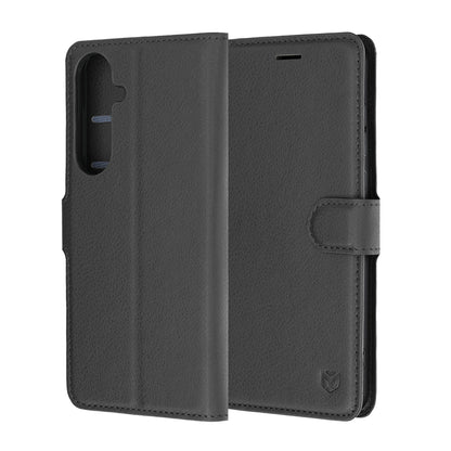 Futrola za Samsung Galaxy S26 FE / S25 FE, Techsuit, Kožna Folio, Crna