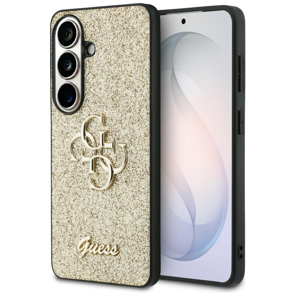 Futrola za Samsung Galaxy S26 S942, Guess, Fixed Glitter Big 4G Metal Frame, Zlatna