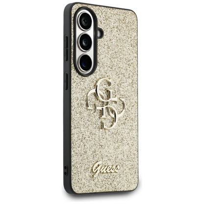 Futrola za Samsung Galaxy S26 S942, Guess, Fixed Glitter Big 4G Metal Frame, Zlatna