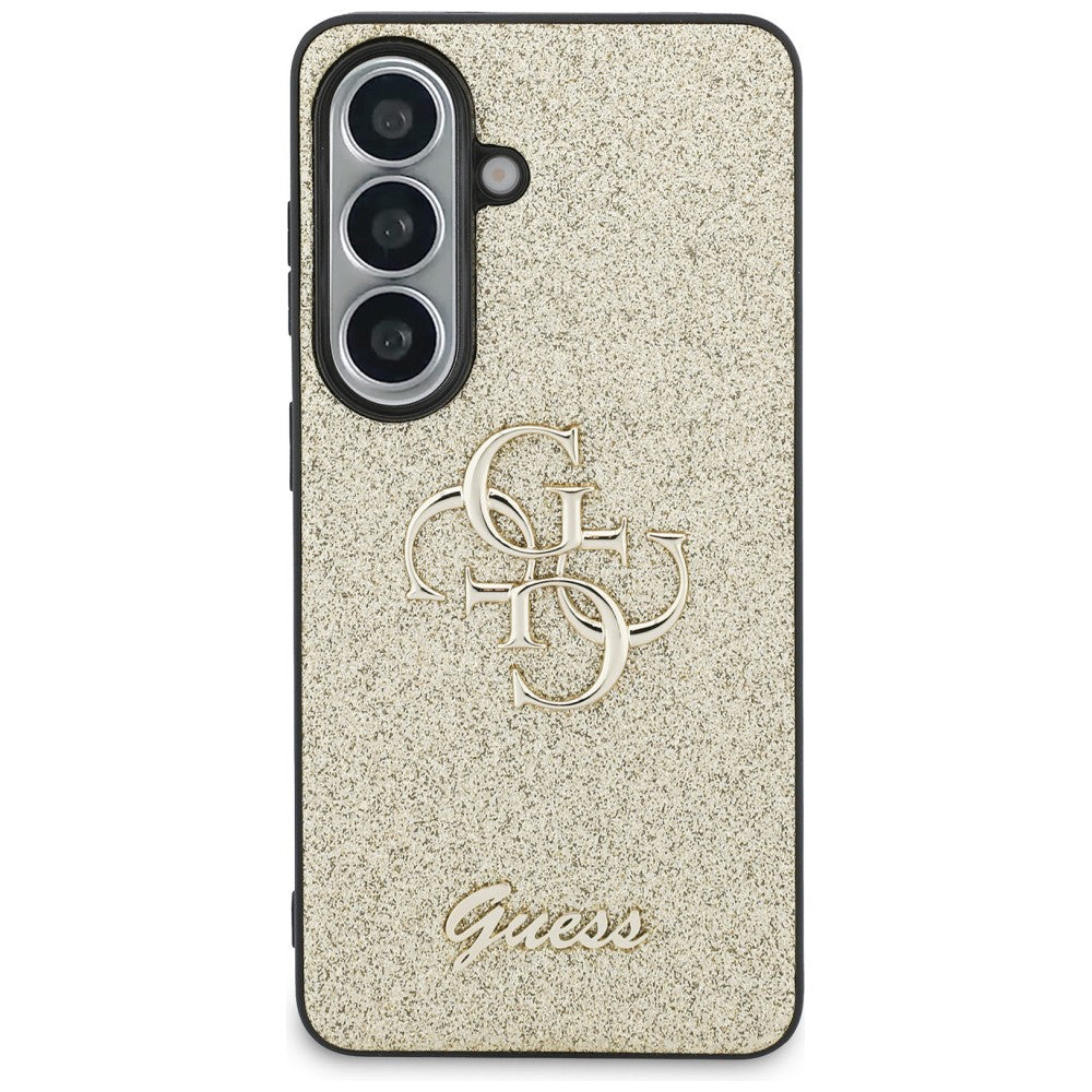 Futrola za Samsung Galaxy S26 S942, Guess, Fixed Glitter Big 4G Metal Frame, Zlatna