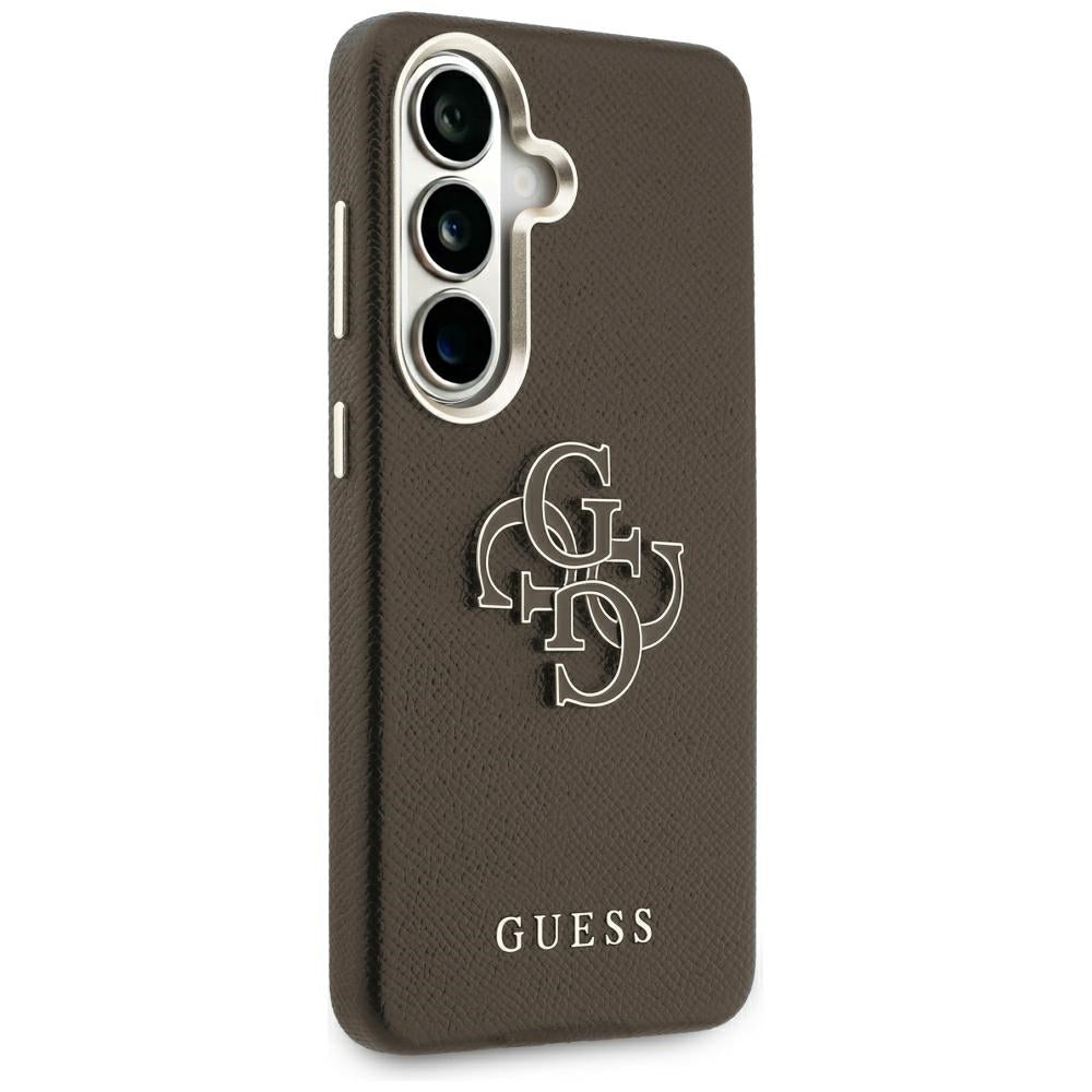 Maska za Samsung Galaxy S26 Plus S947, Guess, 4G Grained Big and Classic Logo, Smeđa