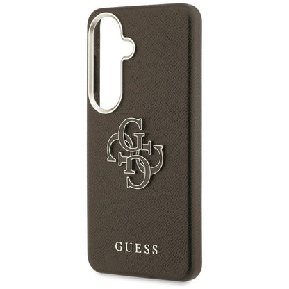 Maska za Samsung Galaxy S26 Plus S947, Guess, 4G Grained Big and Classic Logo, Smeđa