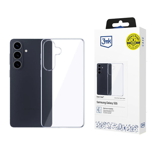 Futrola za Samsung Galaxy S26 S942, 3MK, Prozirna, Transparentna
