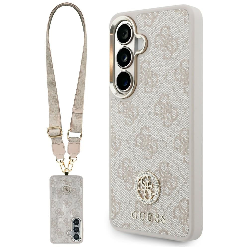 Futrola za Samsung Galaxy S26 S942, GUESS, 4G Big Rhinestone Triangle Strap, Roza