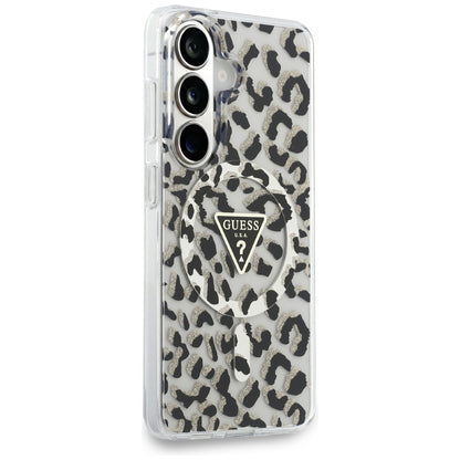 MagSafe futrola za Samsung Galaxy S26 S942, Guess, IML Leopard uzorak, Crna