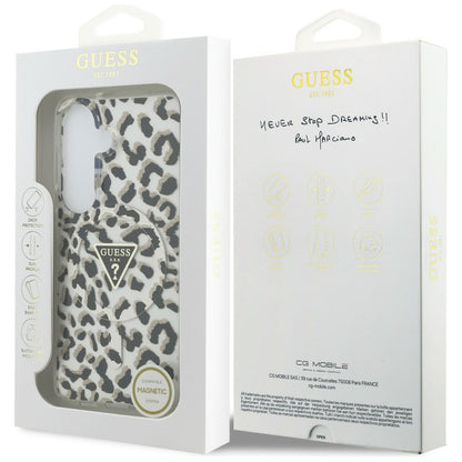 MagSafe futrola za Samsung Galaxy S26 S942, Guess, IML Leopard uzorak, Crna